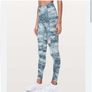 Lululemon fast and free reflective tight azurite mint tint size 10